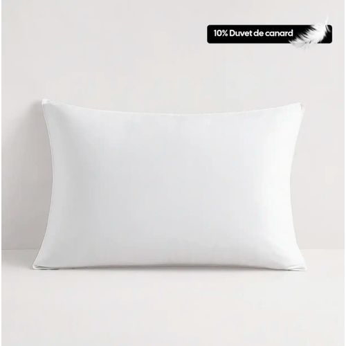 Housse d’Oreiller en Coton Blanc Format Rectangulaire 70x50 cm