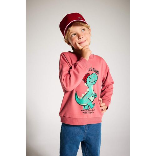 Sweatshirt imprimé dinosaure à col rond pour bébé garçon