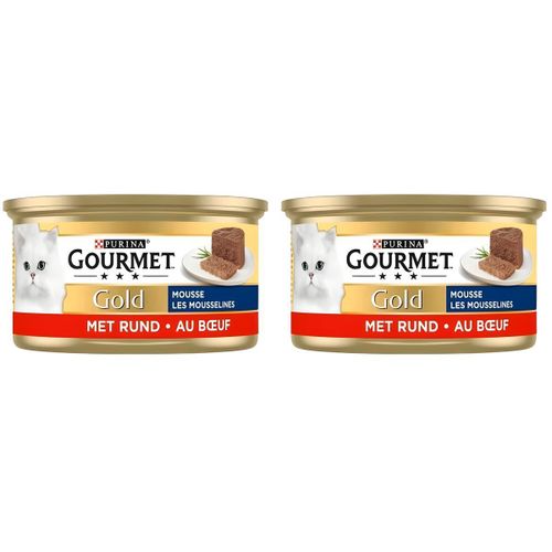 Aliment pour chat - Mousseline au bœuf - Alimentation humide complète - 85g - Lot de 2