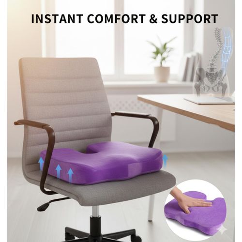 Coussin de Siège Orthopédique Mémoire de Forme – Anti-Pression Coccyx, Soulagement Sciatique & Lombaire, Amélioration Posture, Housse Respirante Lavable, Pour Chaise Bureau et Siège Auto