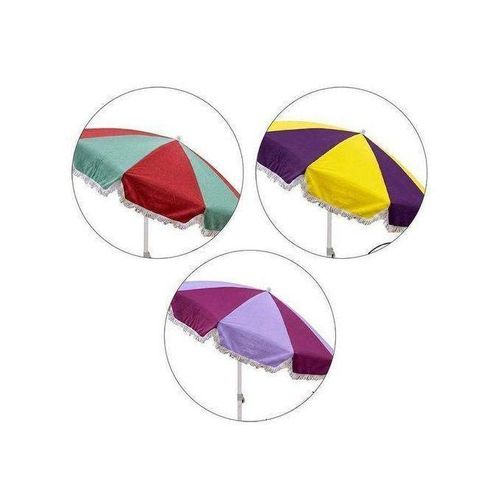 Parasol de Plage et Jardin Ø 2 M – Réglable en Hauteur avec Inclinaison Ajustable et Protection Anti-UV