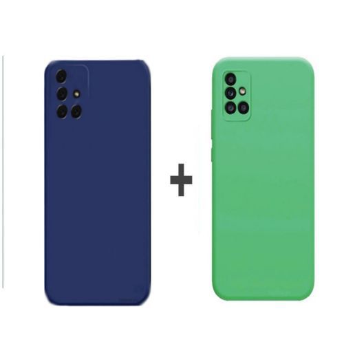 Pack 2 Pochette Samsung souple Dane Meilleur Qualité A51 bleu marine et Vert