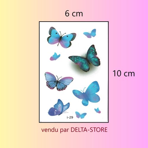 Tatouage temporaire de papillons colorés