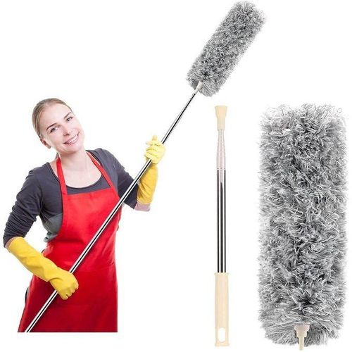 Plumeau Microfibre Télescopique Extensible Extra Long – Dépoussiéreur Flexible à Tête Pliable pour Nettoyage Maison, Meubles, Plafonds, Fenêtres, Voitures et Coins Difficiles