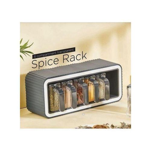 Ensemble de 6 Pots à épices avec cuillère, Rangement mural de conteneurs à épices avec cuillères