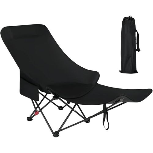 Chaise Pliante de Camping avec Repose-Pieds Amovible – Dossier Haut Ergonomique, Siège Portable pour Camping, Pêche, Plage et Pique-Nique