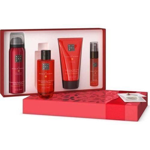 The Ritual of Ayurveda – Coffret Cadeau Soin du Corps Femme, 4 Produits Voyage : Mousse, Huile de Douche, Crème Hydratante, Brume Parfumée – Rituel Bien-être Inspiré de l’Ayurveda