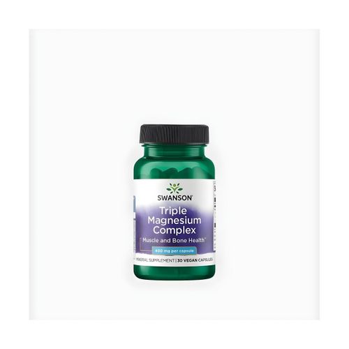 Complément Alimentaire - Triple Complexe de Magnésium 400mg - Soutien Musculaire & Osseux - 30 Gélules Végétales