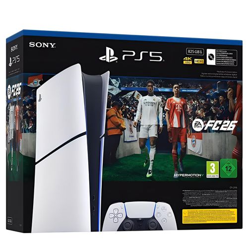 PS5 Slim Edition Digital FC26 - Ultra HD 4K - AMD Ryzen Zen 2 - SSD 825 Go - manette sans fil Neuf