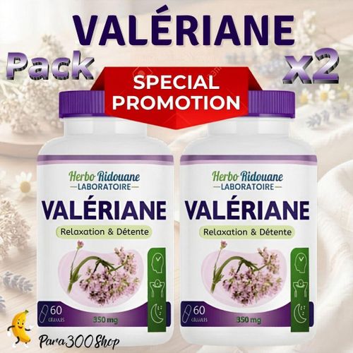 Collection 2-Pièces Bouteille de Complément Alimentaire Relaxation & Détente Capsules de suppléments à base de plantes personnalisées Extrait de racine de valériane Acide valérique.