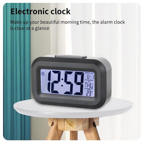 Réveil Digital avec Grand Écran LED - Heure, Date, Température et Fonction Snooze