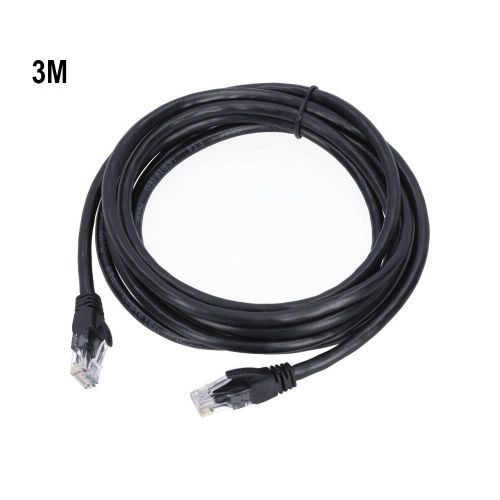 Câble Réseau Ethernet RJ45 CAT6 3M pour : ADSL/LAN/Récepteur/TV/PC/Camera - NOIR