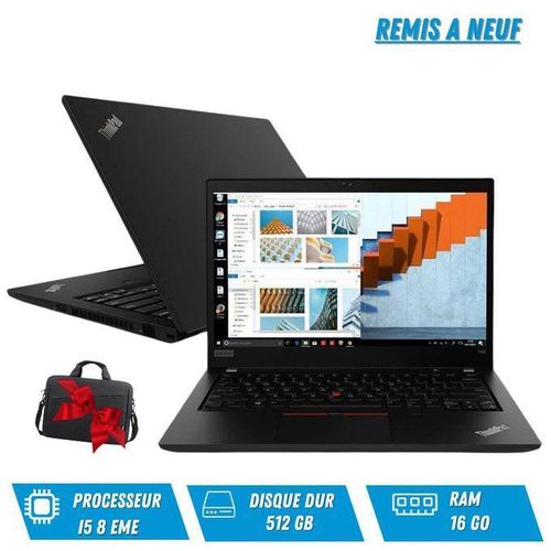 pc portable ThinkPad T490 Intel Core i5-8365U Ram 16 Go Disque Dur 512 Go SSD - Remis a Neuf -