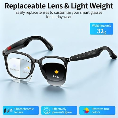 Lunettes Intelligentes IA Traduction Temps Réel Verres Photochromiques