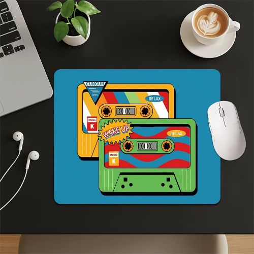 1pc Tapis de Souris Rétro Cassette & Clavier de Jeu - Base en Caoutchouc Antidérapante pour Joueurs PC, Protège-Bureau Épais avec Design de Console Rétro, Tapis de Souris Compact pour Ordinateur, Bureau, Maison, Cadeau Idéal (Cassette/)
