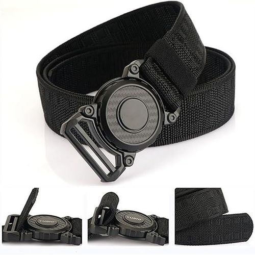 Donboly Ceinture tactique à dégagement rapide, ceinture de travail militaire en nylon robuste de 3,8 cm avec boucle en métal à dégagement rapide, unisexe pour homme et femme