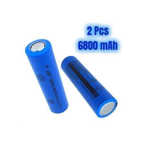 2 batteries 3.7V 18650 Li-ion rechargeables 6800 mAh