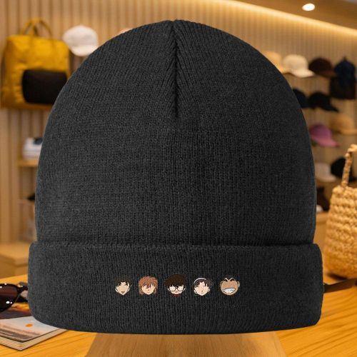 Bonnet Détective Edogawa Conan, Bonnet Unisexe à Enfiler pour l'Automne et l'Hiver - Style Urbain Essentiel avec Doublure Souple, Vêtements pour Temps Froid,Accessoire d'Hiver,Chapeaux décontractés,Confortable à porter,Tricot Respirant,Amoureux de la Mo
