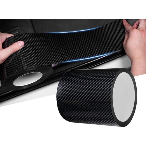 3D Autocollant Protection Bord Porte Voiture De Film Protecteur De Fibre De Carbone,Autocollant Universel De Protection De Voiture Bumper Anti Scratch Door Edge Film(Noir de Fibre de Carbone,10cmX3m)