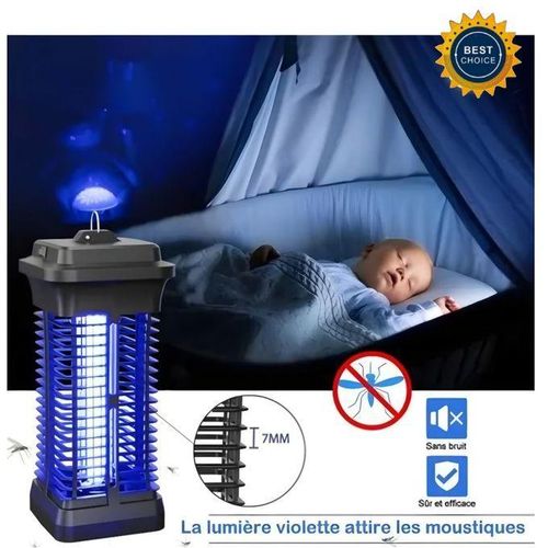 Tue-moustiques électrique 6 W, lampe UV, piège à moustiques efficace, piège à mouches pour jardin, terrasse, maison, prise secteur