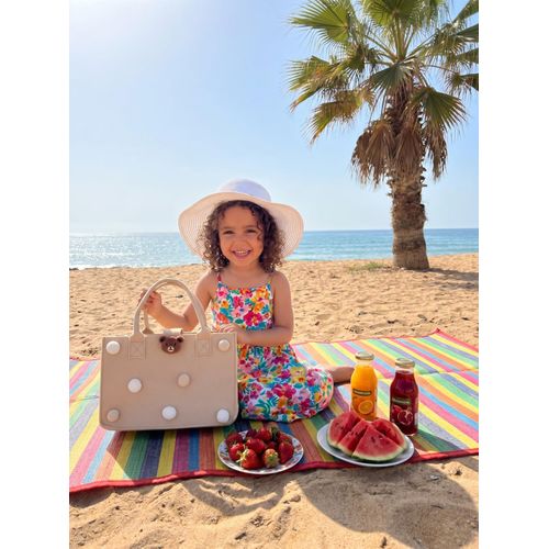 Sac de Plage Enfant avec Pompons Décoratifs