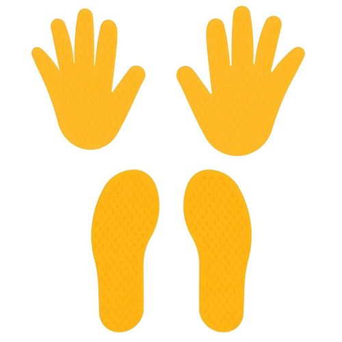 Jeu d'Équilibre Adhésif - Motifs Mains et Pieds Antidérapants - Développement Moteur Enfants 3 ans+ - Jaune