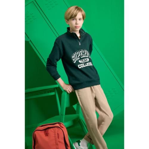 Sweat-shirt Garçon coupe regular en coton - Vert - F2710A8.
