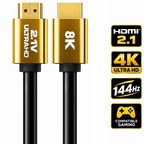 Câble HDMI 2.1 8K Gamer Ultra High HDR Speed 48G pour 8K/120Hz 4K/144Hz, Idéal pour PS5 Pro/Xbox et PC de jeu, Moniteur/TV - 1.5m