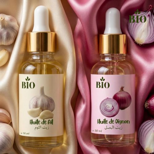 Huile de ail 50 ml et Huile de oignon 50 ml huile végétale nutrition
