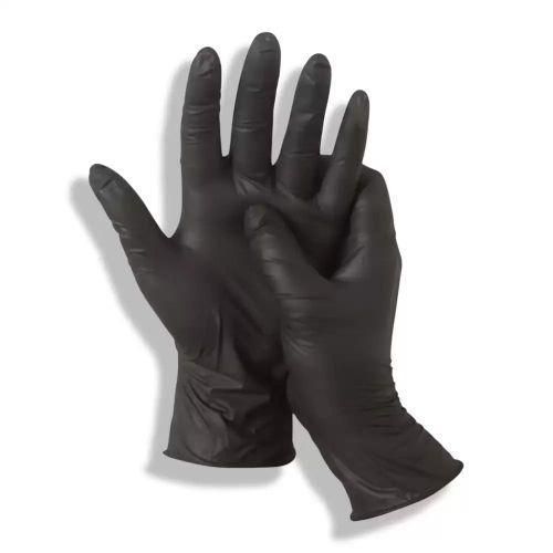 Gants d'examen médicaux jetables en nitrile, sans poudre et sans latex – noir foncé – paquet de 100 – taille m