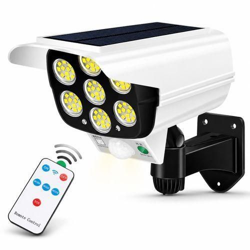 Lampe murale solaire à caméra avec capteur de mouvement 77 LED IP65