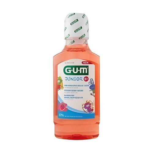 Bain de bouche Junior - Goût Fraise, Formule 6+ - Prévention des caries et hygiène bucco-dentaire - Flacon 300ml