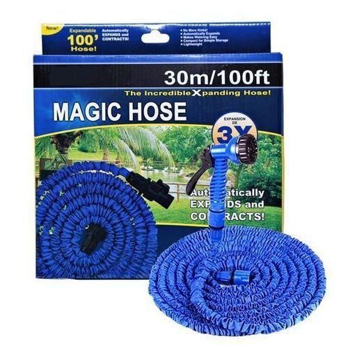 Hose Tuyau Arrosage Extensible 30m Pistolet Eau 7 jets bleuu -Longueur 30 M