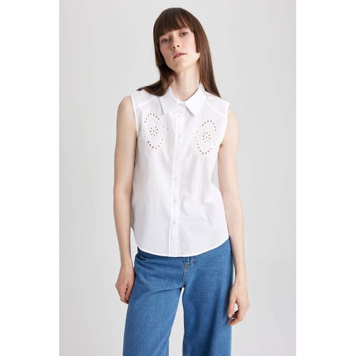 Regular Fit Voile Sleeveless Shirt