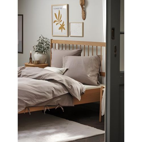 Parure de lit - Coton lavé - Confort optimal - Sable foncé 155x220 cm