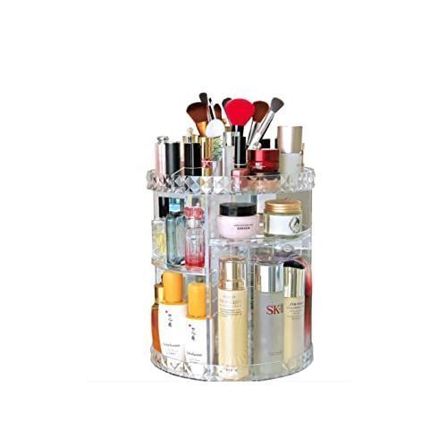 360 ° منظم التناوب والتخزين المتعددة الابعاد ماكياج سعة كبيره