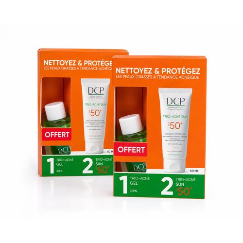 Trio-Acné Sun SPF50+ + Gel Trio-Acné Offert – Coffret Peaux Grasses à Tendance Acnéique