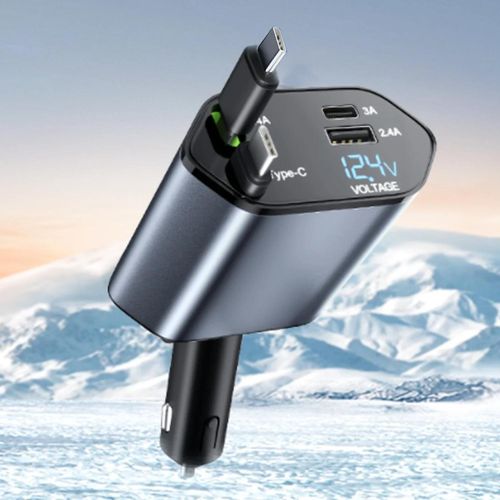 شاحن سيارة 139 واط بمخرجين (USB + USB-C) مع كابل Lightning/USB-C – الطراز CC-329