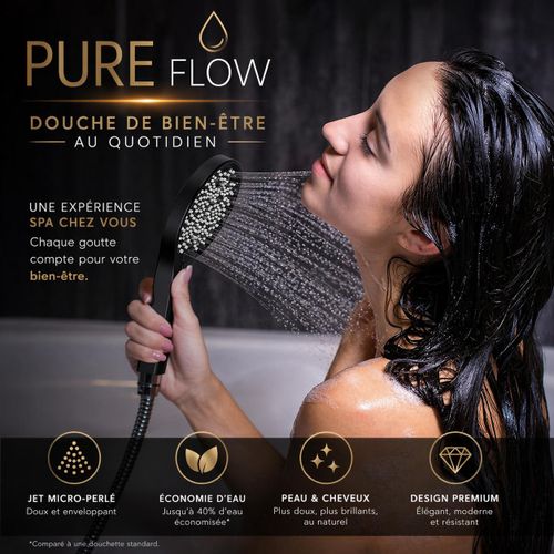 Douchette Haute Pression PURE FLOW – Expérience Spa & Économie d’Eau