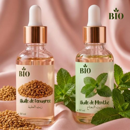 Huile de fenugree 50 ml et Huile de menthe 50 ml qualité premium