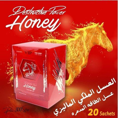 Destructive Power Honey - Libérez votre potentiel avec Honey Royal, Présenté en sachets puissants, ce complément naturel est idéal pour un regain d'énergie, une endurance accrue et une intimité renforcée. Sans fioritures, que des résultats, 20 sachets