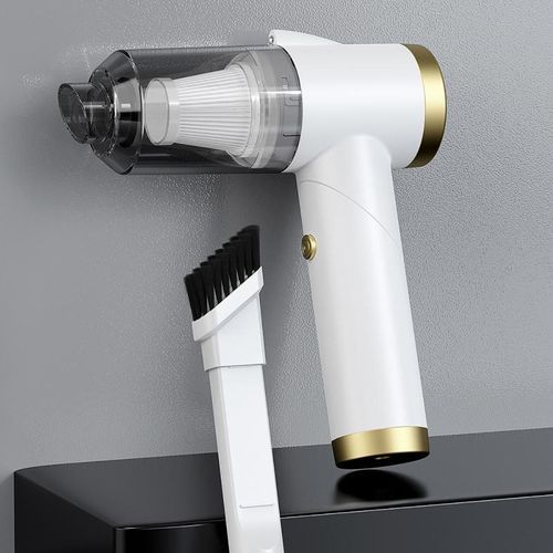 مكنسة كهربائية لاسلكية صغيرة محمولة للمنزل والسيارة ، استخدام مزدوج مع ضوء