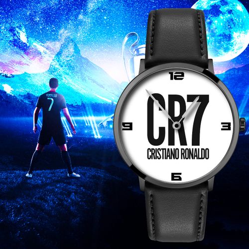 cristiano ronaldo madrid M.United Football Montre en Cuir à Quartz avec Bande en Cuir