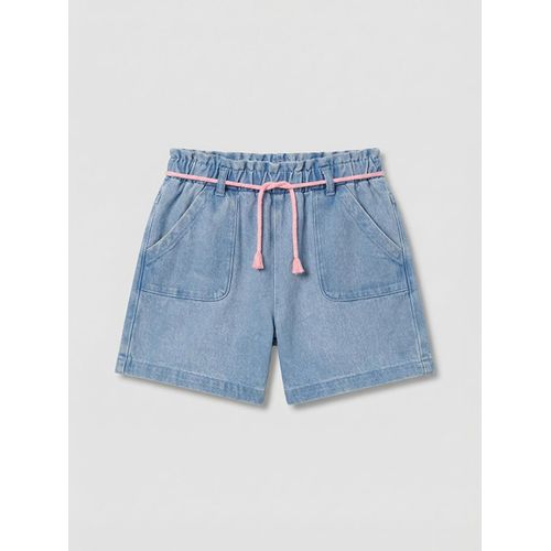 Shorts à taille élastiquée en denim pour filles