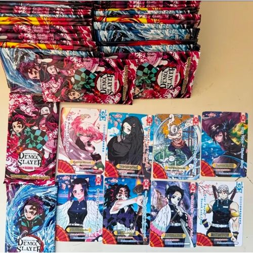 8 Cartes de collection Anime Demon Slayer carte de jeux cadeau pour enfant Tanjirou Kamado Nezuko Rick