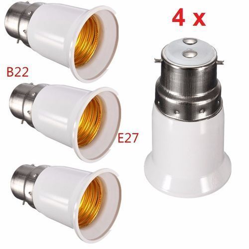 Pack de 4 Pièce LED Adaptateur de base B22 à E27 de Convertisseur d'Ampoule