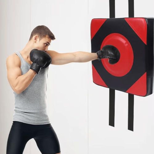 Tampon de Boxe Mural Haute Élasticité Sac de Frappe Mural Réglable pour Arts Martiaux et Entraînement Sportif
