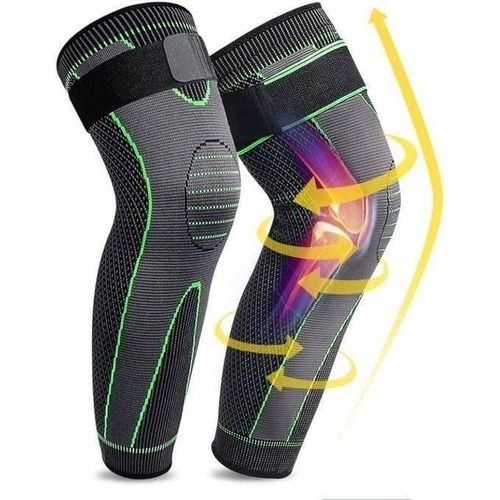 Manchon de Compression Long pour Genou et Jambe avec Sangle de Support
