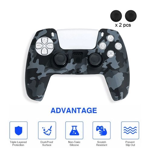 Étui pour manette de jeu en silicone souple antidérapante pour PS5