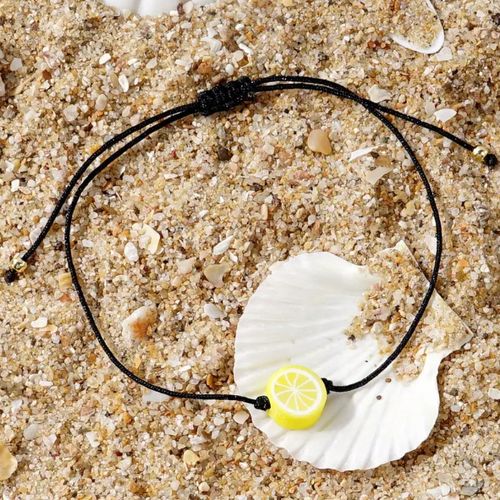 Bracelet Fil Noir & Lemon Citron Emoji